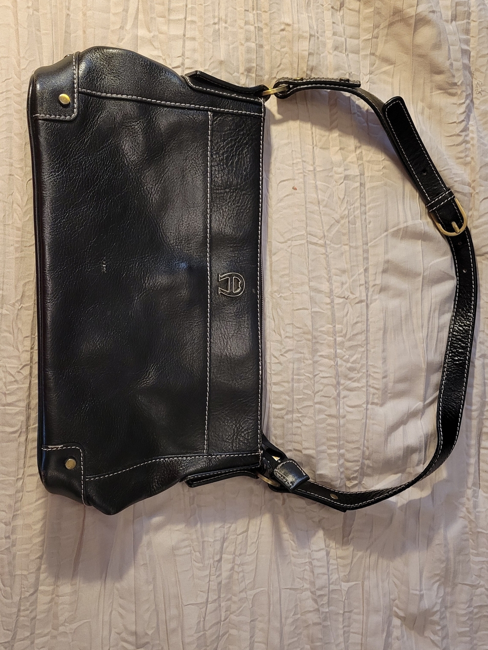 Vintage Etienne Aigner Black Leather Shoulder Bag